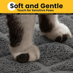 Conlun Cat Litter Mat Litter Trapping Mat, Premium Durable PVC Grid Mesh with Scatter Control, Non-slip, Less Waste Cat Litter Box Mat, Soft on Kitty’s Paws, Urine Waterproof, 24" x 17" Grey