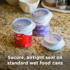 Stasher Dog Reusable Silicone Food Storage Essentials, 5 Piece Starter Kit | 4-Cup Dog Travel Bag, Treat Bag, and Dog Food Can Lids, Food Safe, Airtight Seal, Leak-Free, Freezer, Dishwasher, Pet Travel