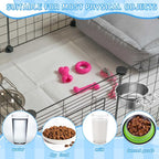 Zubebe 8 Pcs Stainless Steel Hanging Dog Crate Bowls, Non-Spill Kennel Food Water Bowls with Screw Clamp Attach Holders, Removable Mountable Metal Cage Feeder for Pet(41 oz)