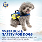 Dog Life Jacket — Premium Swim Vest with SafeChin Anti-Choke Collar | PAWS Aboard Blue & Yellow | RapidLift Rescue Handle, D-Ring, Reflective Trim | Boating, Kayaking, Pool | XX-Small (Under 6 lbs)