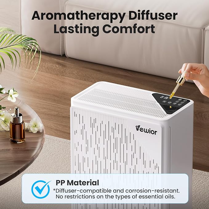 VEWIOR Air Purifier for Home Large Room Bedroom H13 True HEPA up to 2535ft² | Air Cleaner with PM2.5 Display Air Quality Sensor, Fragrance Diffuser for Wildfire Smoke Pet Hair Dust