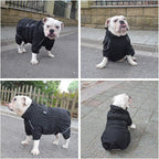 Lovelonglong Waterproof Dog Raincoat – 4-Leg Full Body Dog Rain Suit with Reflective Strips & Leash Opening, Outdoor Dog Jacket for Rainy Weather
