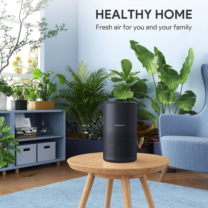 Air Purifiers for Bedroom, FULMINARE H13 True HEPA Filter (Black 2 Pack) | Remove Pet Hair, Smoke, Odors，Quiet Air Cleaner With Night Light, Portable Small Air Purifier for Home, Office, Living Room