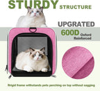 GAPZER Cat Carrier 18x11x11 Delta Airline Approved, Pet Plane Travel Crate | Soft Teacup Dog Bag 12 lbs, Yorkie Taxi Kennel Easy Load, Carrying Case for Kitten Cat up to 15 pound, Toy Poodle Mesh Cage