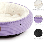 Love's cabin Round Donut Cat and Dog Cushion Bed, 30in Pet Bed for Medium or Large Dogs, Anti-Slip & Water-Resistant Bottom, Soft Durable Fabric Pet Beds, Washable Calming Cat Bed, Violet