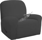 Easy-Going 100% Waterproof Recliner Chair Cover，1-Piece Recliner Slipcover | Dual Waterproof Couch Cover for Recliner，Leakproof Furniture Protector for Kids Pets Dog Cat Daily Stain, Dark Gray