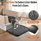 Cat Litter Box Step, Large Cat Litter Ramp with Filter Function, Black