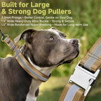 Mayerzon Martingale No Pull Dog Collar with Alloy Buckle, Brown, L, 3mm | For Large Medium Dogs that Pull, Patented Dog Walking Training Collar, Thick Foam Padding, Reflective, Adjustable, 1.5'' Wide