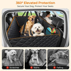 URPOWER Dog Back Seat Extender for Full-Size Crew Cab Trucks, Hard Bottom | Supports 550 lbs, Stable 3-Panel Hard Bottom, Added High-Density Foam for Comfort, Waterproof 900D Oxford, 45% More Space