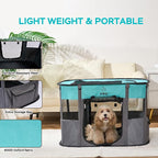 XRG Foldable Pet Playpen,Indoor Cat cage Puppy Crates L(35.4"x27.6"x23.6") | Portable Dog Crates with Upgrade Breathable Mesh，Sturdy Cat Kennel Indoor & Outdoor for Rabbit or Small Animals，Green