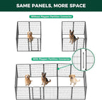 FXW Homeplus Indoor Dog Playpen with Divider Connectors, 45" H, 16 Panels | Calm Indoor Play Area, Two-Zone Layout, For Large Dogs, Patented