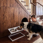 Elevated Dog Bowl, Adjustable Height and Tilt Angle Dog Bowl Stand | Precisely Adjust Height And Tilt Angle, Easy To Clean, Equipped With 2 Stainless Steel Food Bowls, Sturdy And Durable.