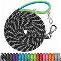Long Dog Leash for Training 10FT/15FT/20FT/30FT/40FT/50FT/100FT, Reflective Leash with 2 Hooks, Heavy Duty Dog Lead for Large Medium Small Dogs Outside Walking, Camping, or Yard，Black 10FT