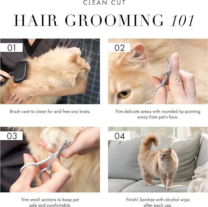 Tweezerman Pet Grooming Scissors-Rounded Tip Trimming Scissor for Dogs/Cats