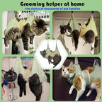 Cat Grooming Hammock for Nail Trimming, Cat Nail Clipper Hammock Harness | Helps Keep Cats Secure with Wrap-Style Restraint and Immobilizer Support for Easier Nail Trimming