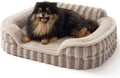 LE SURE Cute Cozy High Back Orthopedic Small Dog Bed with Sides, 24" Hazel | Waterproof Pet Bed with Sides, Aesthetic Comfy Egg-Crate Foam Pet Couch Sofa, Removable Washable Cover, Non-Slip Bottom