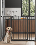 Cumbor 36 in Extra Tall Baby Gate for Stairs, 29.7-51.5 in Dog Gate Black | Mom's Choice Awards Winner, Auto Close and Double Lock Child Gate for Toddlers & Pets, Pressure or Hardware Mounted