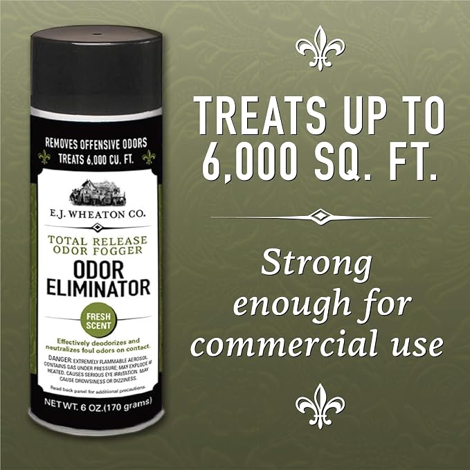 E.J. Wheaton Odor Eliminator, Total Release Odor Fogger, 3 Pack, Effectively Deodorizes and Neutralizes Foul Odors on Contact, Fresh Scent (6 OZ)