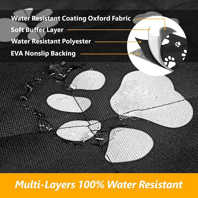 F-color SUV Cargo Liner for Dogs - Heavy Duty Cargo Cover for Mid-Size SUVs | Water Resistant, Bumper Flap, Non-Slip Mat, Car Trunk Dog Car Seat Cover Prevents Scratches Pet Hair Mud Dirt for Sedans Vans