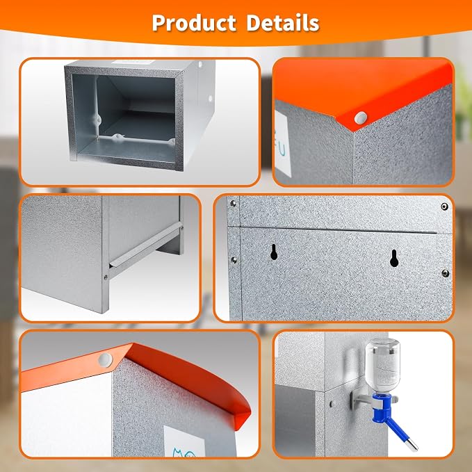 Automatic Gravity-Fed Dog Feeder with Water Bowl - Galvanized Steel Indoor/Outdoor Pet Food Station - 25lb Heavy-Duty Kibble Dispenser for All Dog Sizes
