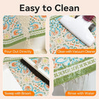 Cat Litter Mat, 33"x22" High Density PVC Litter Trapping Mat, Non-Slip, Waterproof & Urine-Proof Litters Catcher Mats, Keep Floor Clean, Soft on Kitten Paws, Cat Essentials Bean Green