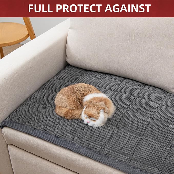 Pet Couch Covers,Couch Cover for Dogs Washable,Anti Slip Dog Sofa Covers Couch Protector Sofa Mat,Seat Cover,Dog Mat,Pet Pad for Furniture 1 Piece (Gray, 21''x47''/Rectangular)