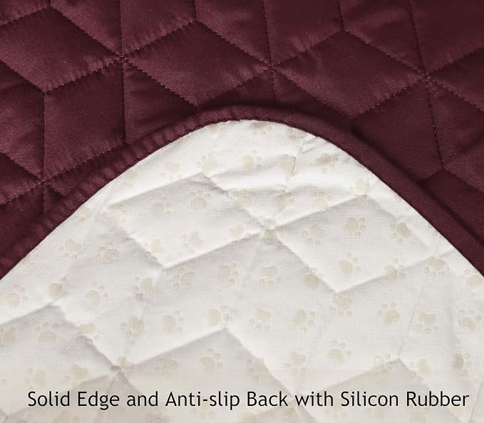 Ameritex Couch Sofa Slipcover 100% Waterproof Nonslip Quilted Furniture Protector Slipcover for Dogs, Children, Pets Sofa Slipcover Machine Washable (Burgundy, 78'')