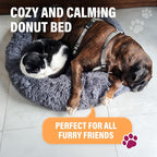 Active Pets Premium Medium Donut Dog Bed, Fits Up to 45 lbs, Machine Washable Cushion, Plush Long Pile Faux Fur Fabric, Portable Pink Pet Bed Furniture for Puppies Adult Canines & Cats
