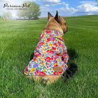 Parisian Pet Floral Dog Shirt - Cotton Clothes for Large Dogs - Stylish Dog Beach Outfit - Lightweight and Soft Puppy Clothes - Trendy Camp Tshirts for Dogs - Comfortable Summer Vacation Pet Apparel