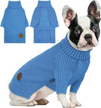 cyeollo Dog Sweater Long Sleeve Knitted Turtleneck Pullover Warm Clothes | Ultra Soft Warm Knit, Full Coverage, 4-Way Stretch for Easy Movement, Easy On & Off, Winter Daily Wear for Small Dogs