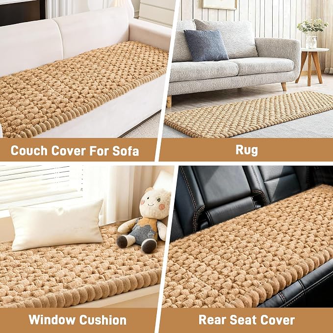 Plush Couch Cover for Dogs Non Slip Pet Sofa Protector, Ultra Soft Washable Couch Cover for Pets, Anti-Slip Backing Furniture Protector for Cats & Dogs, Fits Standard & L-Shape Sofas (3 Sizes)