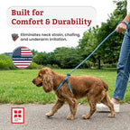 Harness Lead No Pull Dog Harness and Leash Set, Anti Pull Dog Harness for All Breeds and Sizes, One-Piece Cushioned Rope Design Safely Prevents Escaping and Pulling (Medium/Large, Red/Reflective)