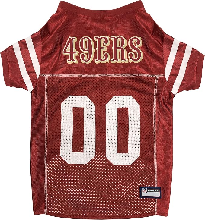 Pets First NFL San Francisco 49ers Dog Jersey, Size X-Large, Football Shirt Costume for Pet, Dog Sports T-Shirt, NFL Team Clothing for Cats, Licensed Pet Apparel Available in 7 Sizes and 32 Teams