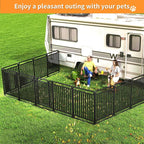 Thickened Metal Tube Dog Playpen Outdoor, Low Threshold Dog Pen, Heavy Duty 40" H 24 Panels for Pet Playpens Indoor, Portable Pet Fence for Yard RV Camping