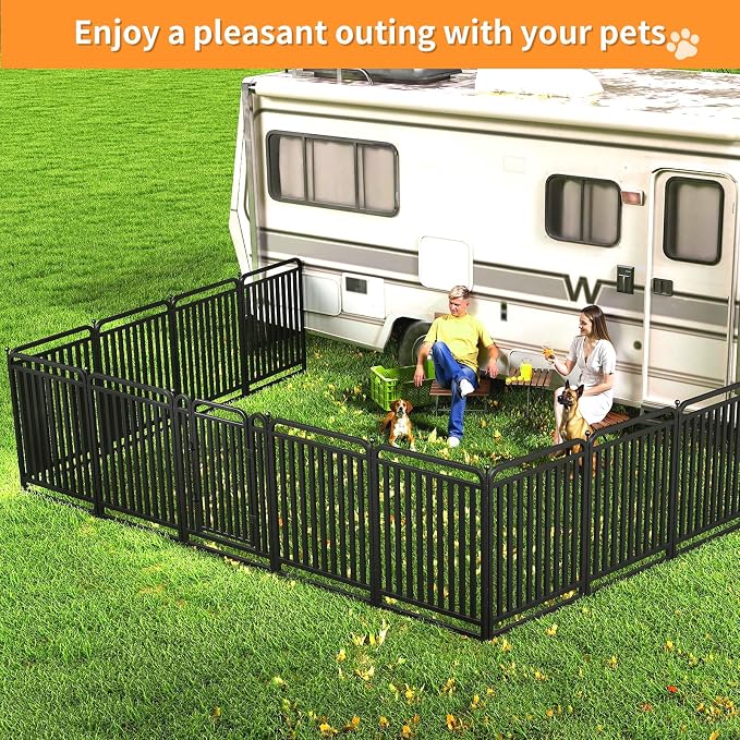Thickened Metal Tube Dog Playpen Outdoor, Low Threshold Dog Pen, Heavy Duty 40" H 32 Panels for Pet Playpens Indoor, Portable Pet Fence for Yard RV Camping