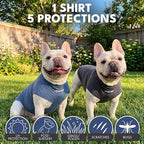 Spark Paws Sunblock Dog T-Shirt, SPF30 Protection, Lightweight Breathable Quick Dry for Dogs with Sensitive Skin - Navy Blue & Dark Grey (Set of 2) - Size 4XL
