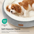 Love's cabin Round Donut Cat and Dog Cushion Bed, 30in Pet Bed for Medium or Large Dogs, Anti-Slip & Water-Resistant Bottom, Soft Durable Fabric Pet Beds, Washable Calming Cat Bed, Light Grey