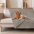 gogobunny Waterproof Dog Blankets for Large Dogs, Pet Bed Cover Breathable | Washable Pee Pads, Quilted Throw Blanket, Furniture Protector for Couch Sofa Bed Car, 82x82 Inch Dark Stone