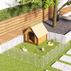 Pet Playpen, Small Animal Cage DIY Wire Fence with Door 15 Panels, White | Portable Yard Fence for Indoor or Outdoor, for Small Animal, Puppies, Kitties, Bunny, Guinea Pigs, Turtle