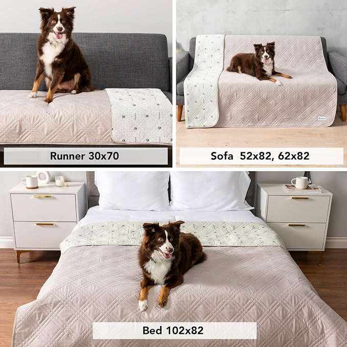 PetAmi Waterproof Couch Cover for Dog Nonslip Bed Sofa Blanket 102x82 Beige
