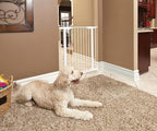 Midwest 39" Steel Walk-Thru Dog Gate, White | Pressure Mounted, Expands 29.5"- 38" Wide, Auto-Close Door, Spring-Loaded Latch, Includes Two 3" Extensions