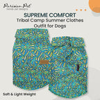 Parisian Pet Tribal Leaves Dog Shirt - Cotton Clothes for Large Dogs - Stylish Tropical Dog Outfit - Lightweight and Soft Puppy Clothes - Trendy Tshirts for Dogs - Comfortable Summer Camp Pet Apparel