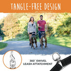 Mighty Paw Double Dog Leash with Rope Handle - Double Leash for Two Dogs No Tangle Design. Split Lead for 2 Pets. Adjustable to Fit All Sized Breeds. Reflective Dual Pet Lead for People with 2 Pups