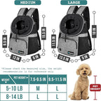 PetAmi Dog Front Carrier Backpack, Adjustable Dog Pet Cat Chest Carrier Backpack, Ventilated Dog Carrier for Hiking Camping Travel, Small Medium Puppy Large Cat Carrying Bag, Max 15 lbs, Gray