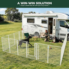 FXW Rollick Unleashed Dog Playpen for Indoor, Yard, RV Camping, 50 inch 24 Panels for Large Dogs, White│Patented