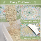 Glittme Cat Litter Mat, 33"x22" Non-Slip Washable Trapping Mat for Cats | Litter Trapping Mat With Thick PVC Coil To Catch Scatter, Soft On Paws And Waterproof Bottom To Protect Floors