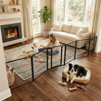 FXW Dog Gate, Extra Wide Adjustable for Openings Up to 165", 32" H | Flexible Space Control, Easy Walk-Through Access, 5 Panels + 1 Gate, For Small & Medium Dogs, Garage Use