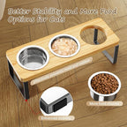 Elevated Cat Bowls with 3 Stainless Steel Bowls | 10° Tilted Anti-Vomiting Raised Cat Food Bowl for Small Cats and Puppies Pet Bowl with Stand