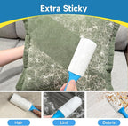 Swihauk 600 Sheets Extra Sticky Lint Rollers for Pet Hair | Easy Spiral Tear Lint Roller for Clothes with Ergonomic Handle, Multipurpose Lint Remover for Furniture, Carpet, Car Seat