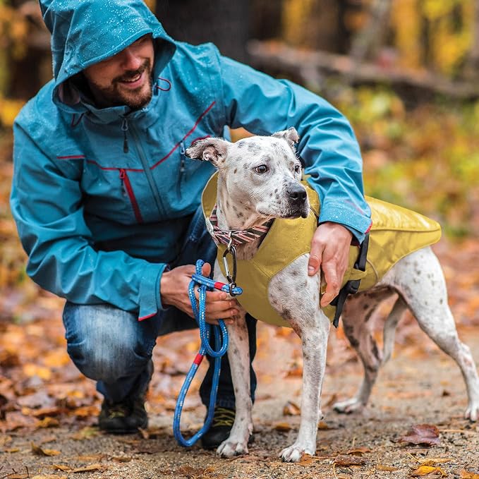 Kurgo Halifax Rain Shell, Slicker Yellow, Large | Waterproof Rain Jacket for Dogs, Ideal for Rain or Sleet, Reflective Accents, Leash Opening, Quick Release Buckles
